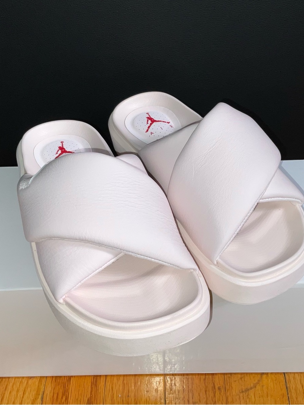 Jordan Women’s Pink Cross-Band Slide Sandals